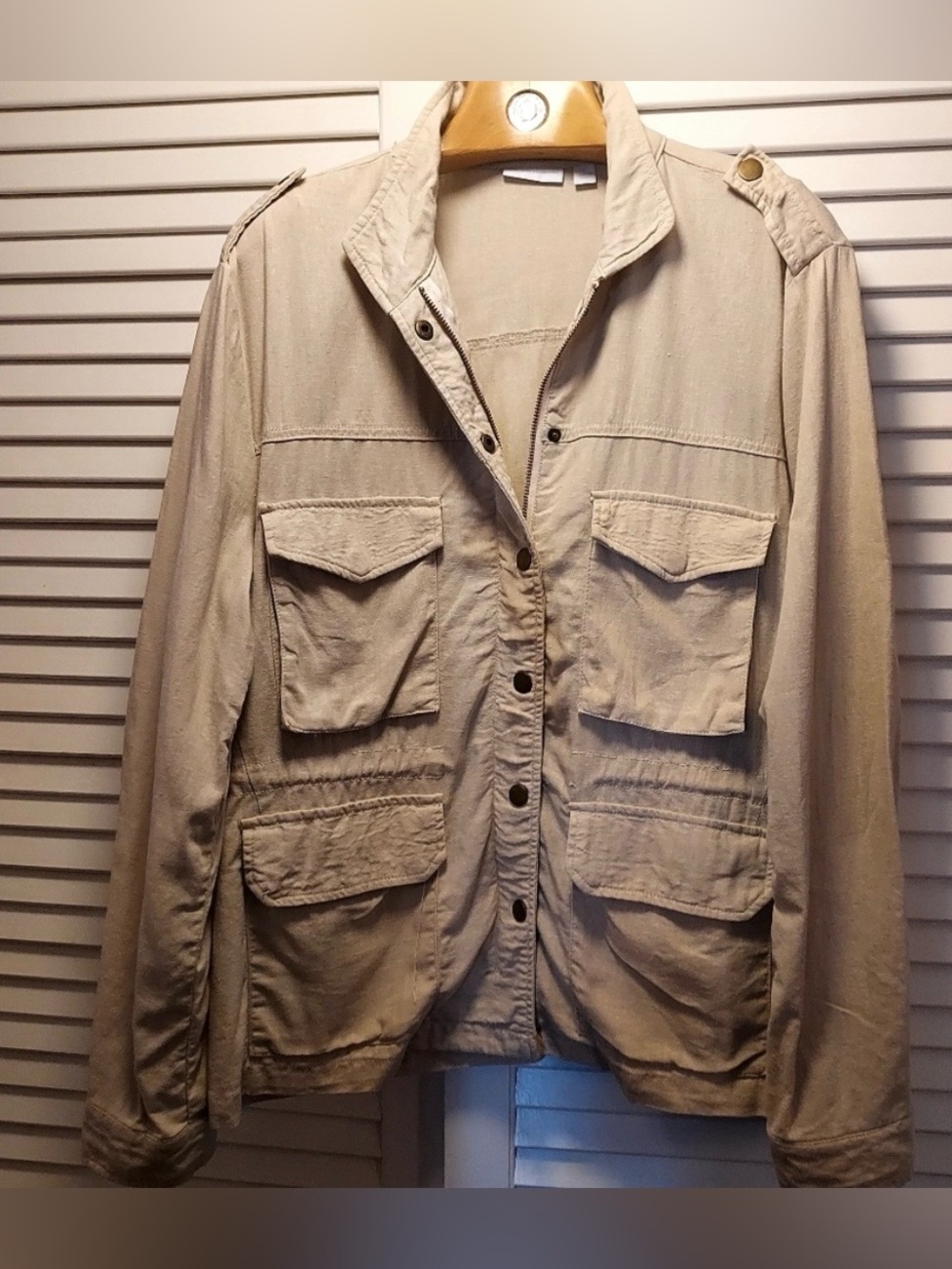 New York & Company Beige Utility Jacket